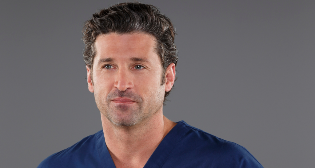 Patrick Dempsey como Derek Shepherd em Grey's Anatomy.
