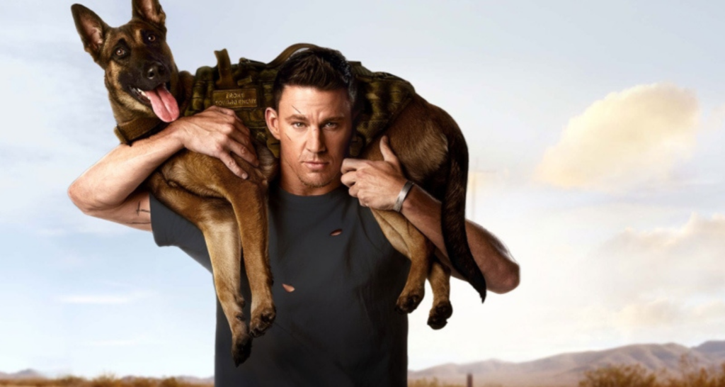 Homem com cachorro em seu ombro do filme "Dog: A Aventura de Uma Vida".